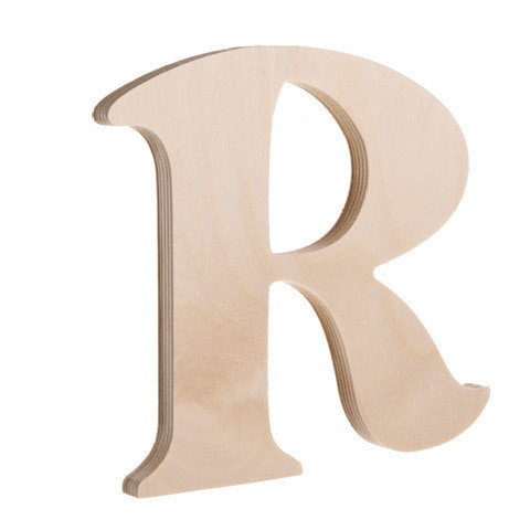 7.25 inch Unfinished Wood Fancy Letter R