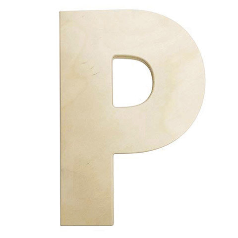 12 inch Bold Unfinished Wood Letter P