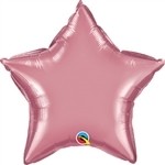20 inch CHROME MAUVE Qualatex Star Foil Balloon, Price Per EACH