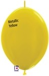 12 inch Betallatex Metallic Yellow LINK-O-LOON, Price Per Bag of 25