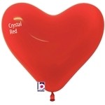 16 inch Heart Shape CRYSTAL RED Betallatex, Price Per Bag of 25