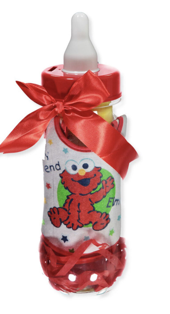 Sesame Street Elmo Eight Piece Baby Bottle Bank Gift Set