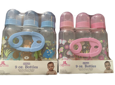 Cribmates 3 Pack Baby Bottles Choose Pink Or Blue