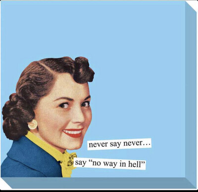 Never Say Never Say “No Way In Hell“  Sticky Notes Ann Taintor