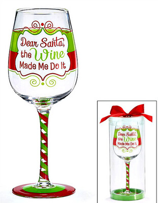 Dear Santa The Wine Made Me Do It Wine Glass