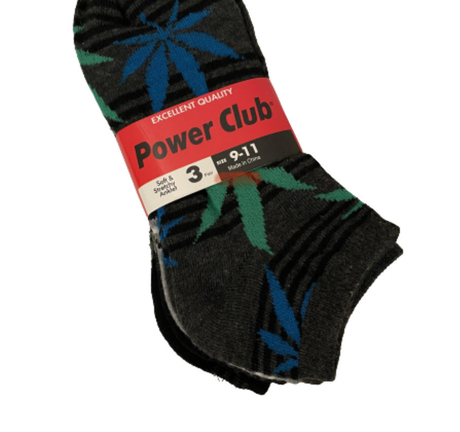 Marijuana Leaf Three Pack Ankle Socks, Three Colors