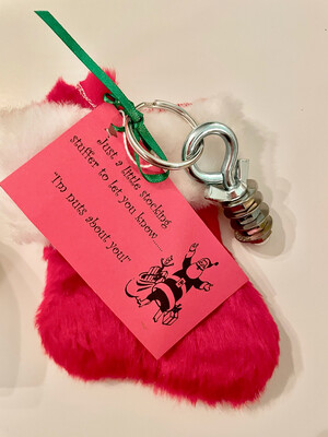 Miniature Christmas Stocking With "I'm Nuts About You" Key Ring