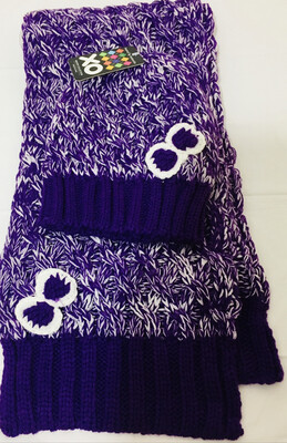 Girls Purple With White Hat And Scarf Set