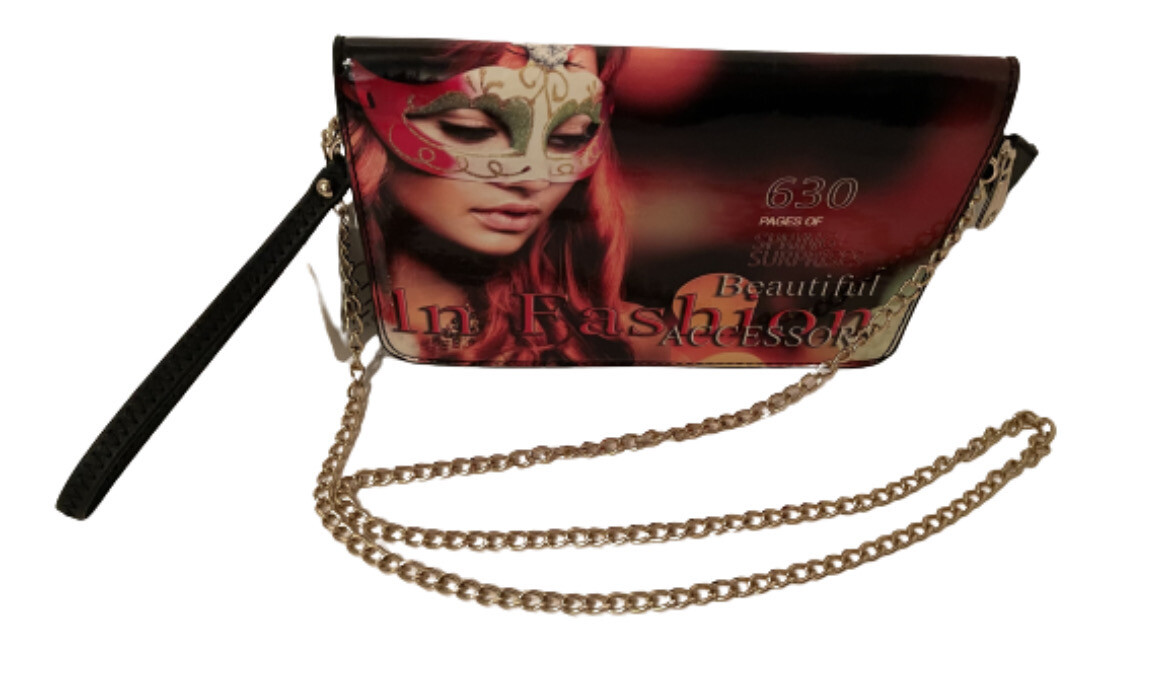 In Fashion Clutch With Wristlet And Chain Strap