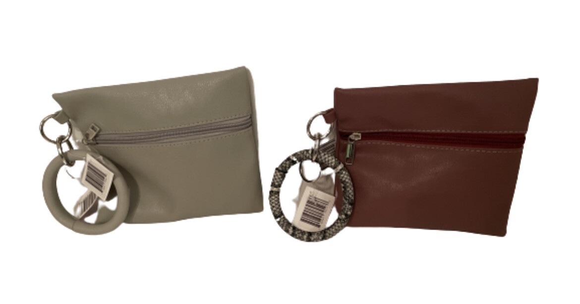 Zipper Pouch With Removable Keychain Wristlet