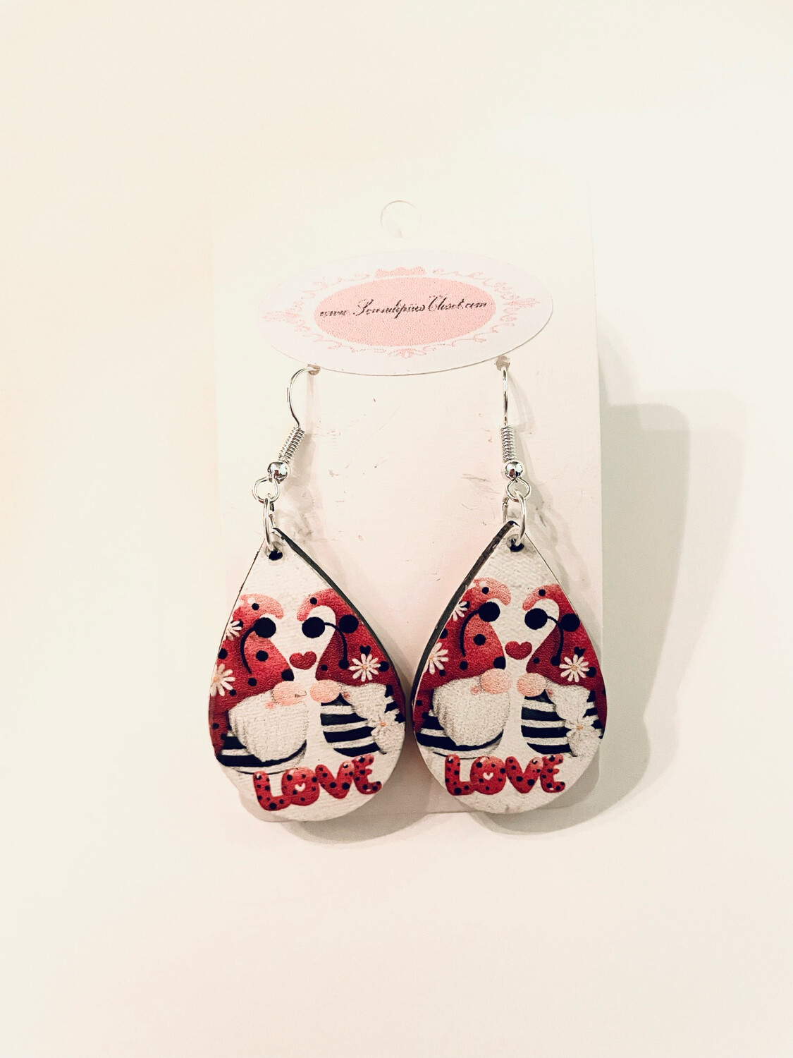 Ladybug Love Couple Gnomes Hypoallergenic Fish Hook Earrings