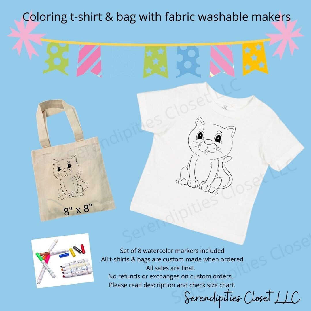 Kitty Cat Color Your Own T-Shirt Kit