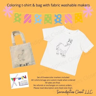 Smiling Horse Color Your Own T-Shirt Kit
