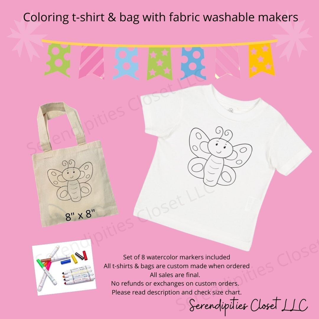 Smiling Butterfly Color Your Own T-Shirt Kit