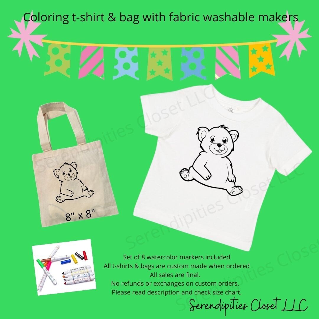 Bear Color Your Own T-Shirt Kit