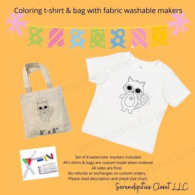 Raccoon Color Your Own T-Shirt Kit