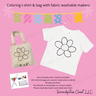 Flower Color Your Own T-Shirt Kit