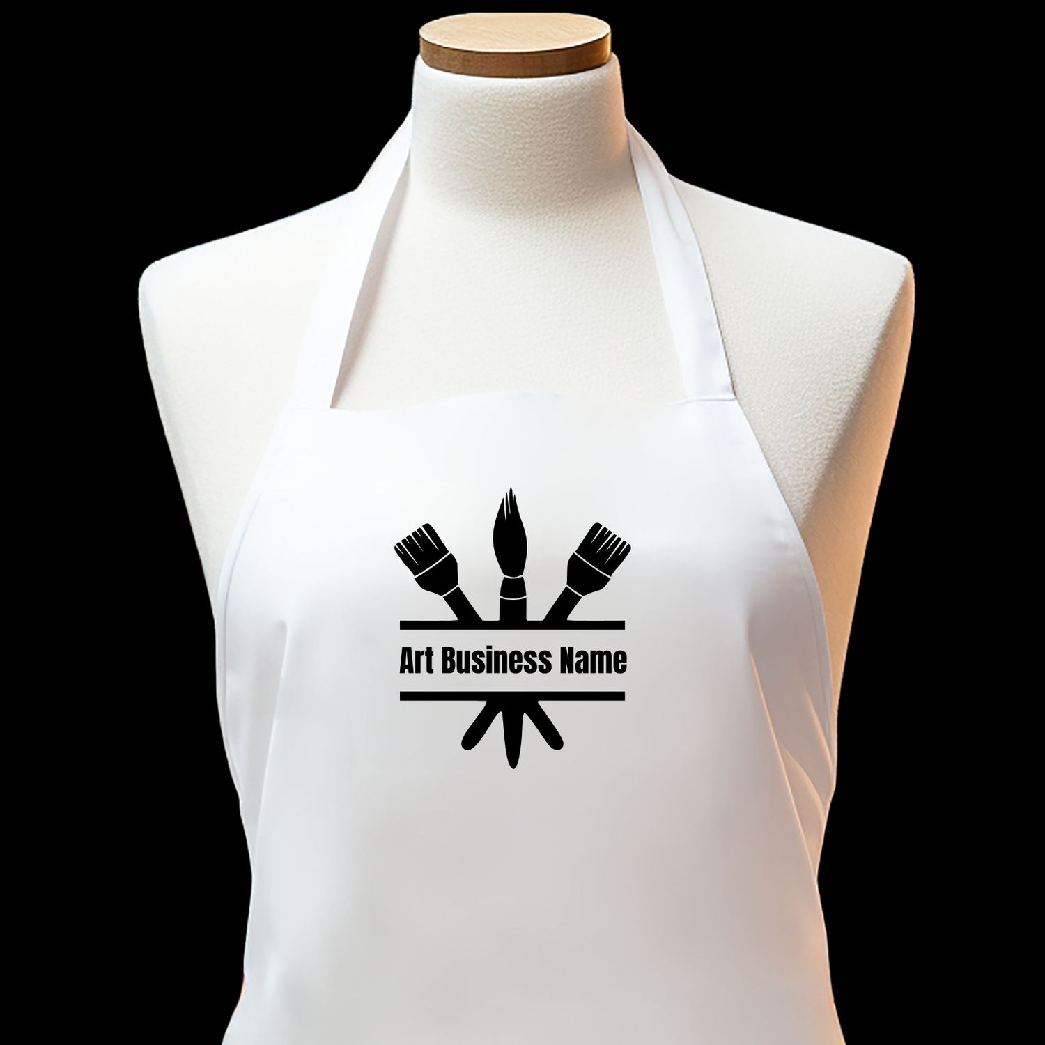 Art Business Black Custom Apron - Embroidered Apron