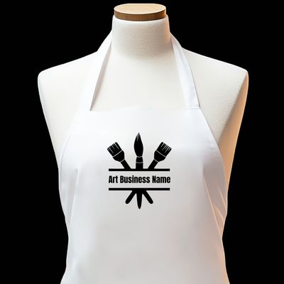Art Business Black Custom Apron - Embroidered Apron