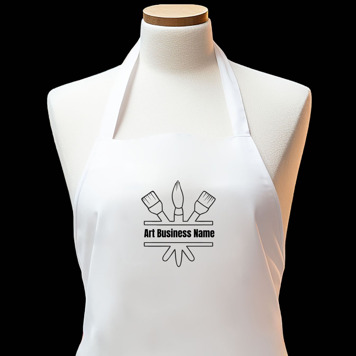 Art Business White Custom Apron - Embroidered Apron