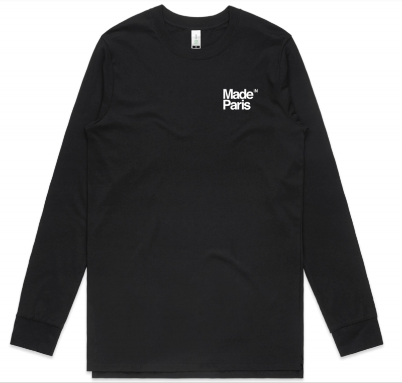 LOGO LONG SLEEVE TEE - WHITE ON BLACK