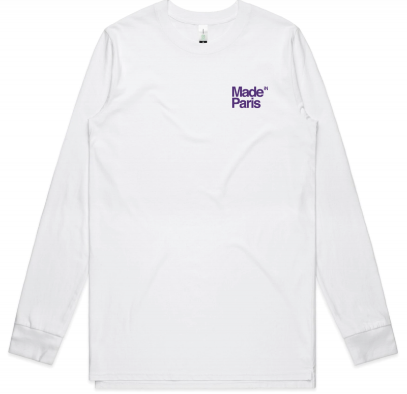 LOGO LONG SLEEVE TEE - PURPLE ON WHITE