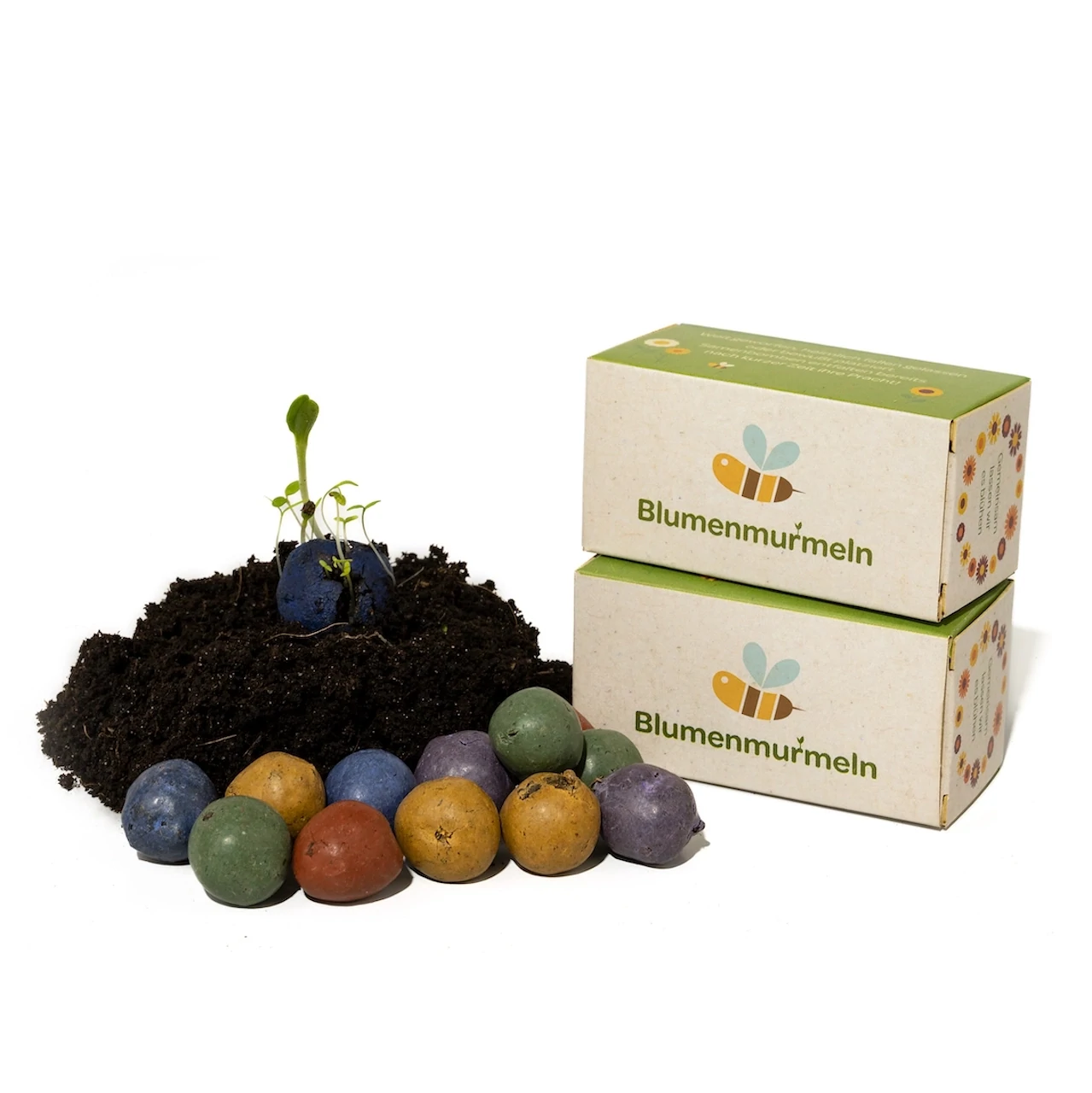 Blumenmurmeln in Faltschachtel (12 Stück)