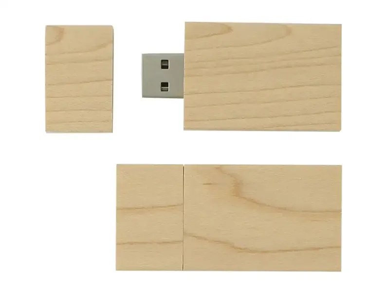 USB Stick aus Holz mit Kappe