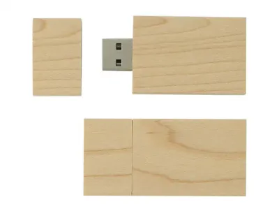 USB Stick aus Holz mit Kappe