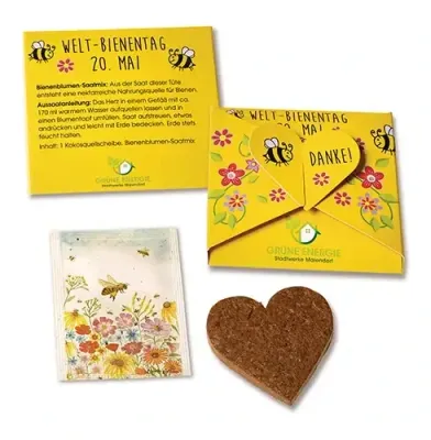 Bienen Herz Karte mit Saatgut