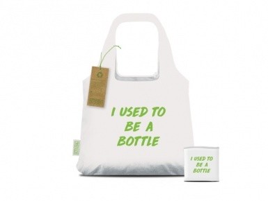 BottleBag Original Weiß BottleBag faltbare Tasche als Werbeartikel mit Logo - Nachhaltig mit recyceltem Material