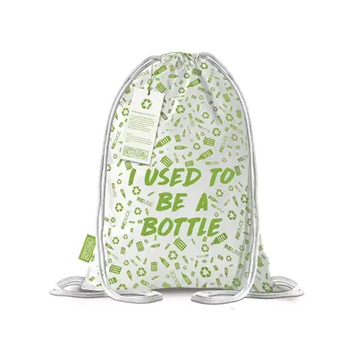 BottleBag Turnbeutel als Werbeartikel mit Logo - Nachhaltig mit recyceltem Material