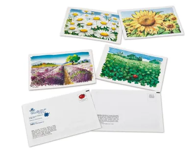 Country Garden Saatgut-Postkarte mit Standarddesign und deinem Logo auf der Rückseite als Giveaway 
