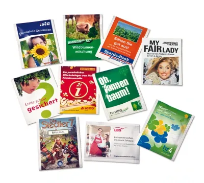 Promo Saattüte S inklusive Digitaldruck auf der Verpackung als Giveaway mit Logo