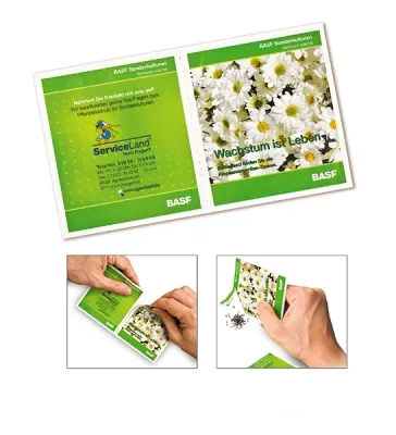 Coupon-Saattüten inklusive Digitaldruck als Werbeartikel mit Logo