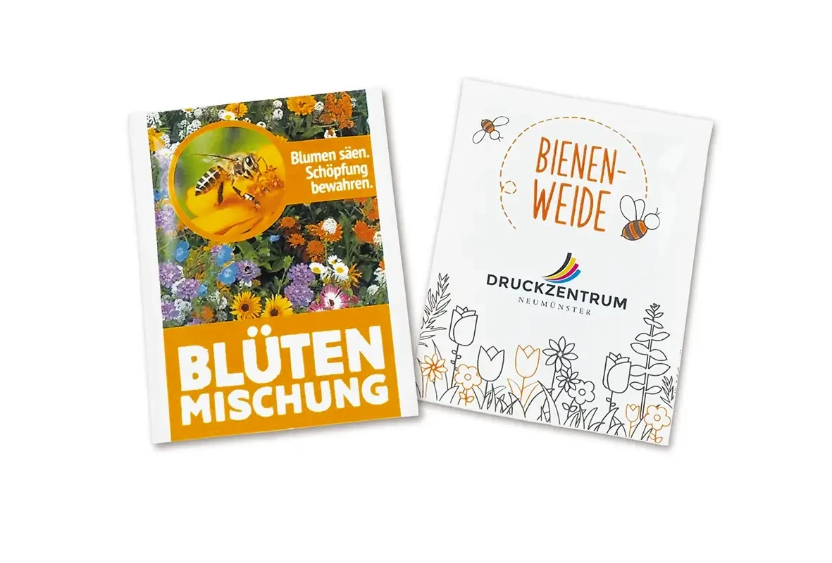 Bienenschmaus Saattüte S inklusive Digitaldruck als Giveaway mit Logo