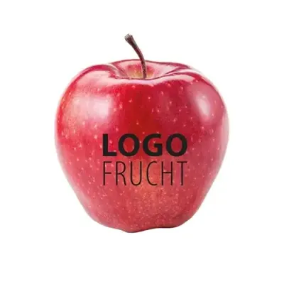 Logo Apfel rot bedruckt mit Lebesmittelfarbe als Werbeartikel für Events