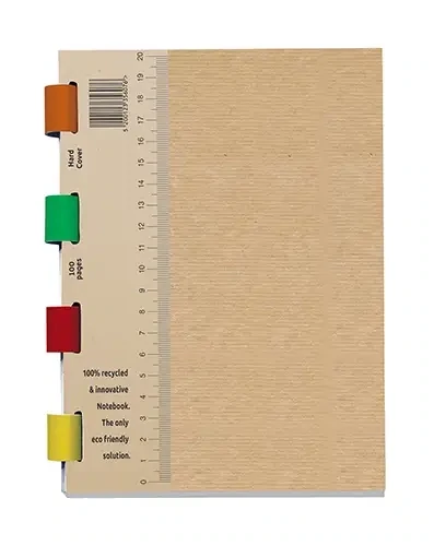 Recycling Notizbuch A5 - Notizbuch komplett aus Papier inklusive Druck auf dem Cover als Werbeartikel mit Logo
