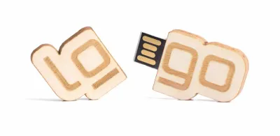 USB-Stick Individuell mit Kappe FSC®-zertifizierter USB-Stick in individuell 2D-From mit Kappe inklusive Grauvr mit Logo als Werbeartikel