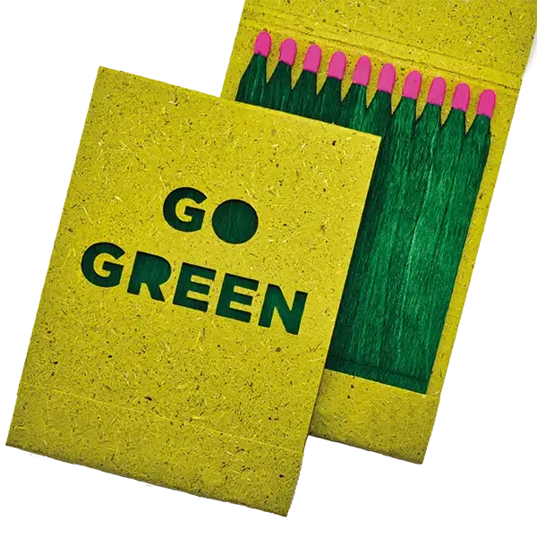 Streichhölzer mit Graspapier  (10 Zünder) inklusive Digitaldruck als Werbegeschenk mit Logo