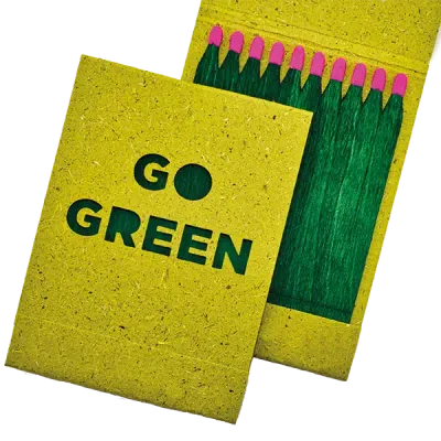 Streichhölzer mit Graspapier  (10 Zünder) inklusive Digitaldruck als Werbegeschenk mit Logo