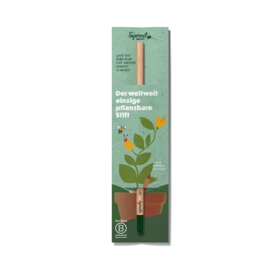Sprout Bleistift mit Standard-Karte mit Samenkapsel zum einpflanzen als Werbegeschenk mit Logo