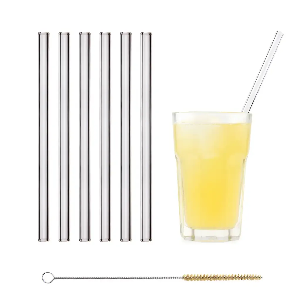 Glastrinkhalm 23cm (6 Stück)