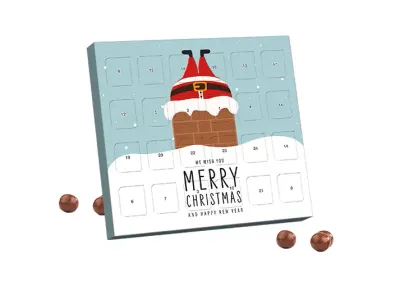 FSC®-zertifizierter Tisch Adventskalender XS inklusive Druck auf dem Karton als Giveaway mit Logo
