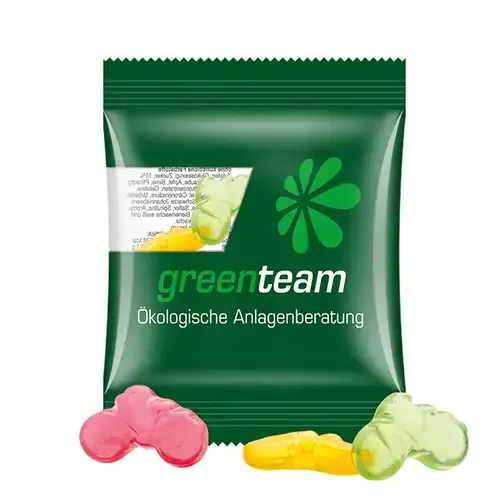 Fruchtgummi Minitüte Fahrrad 10g inklusive Druck auf der Verpackung mit Logo als Giveaway