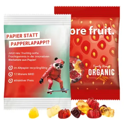 Fruchtsaft Gummibärchen 15g Fruchtsaft Gummibärchen 15g inklusive Druck auf der Verpackung als Giveaway mit Logo