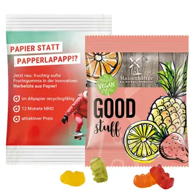 Vegane Gummibärchen 12g Vegane Gummibärchen 12g inklusive Druck auf der Verpackung als Giveaway mit Logo