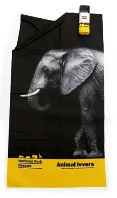 Mikrofaser Handtuch aus rPET (recycelt) mit Logo als Werbeartikel