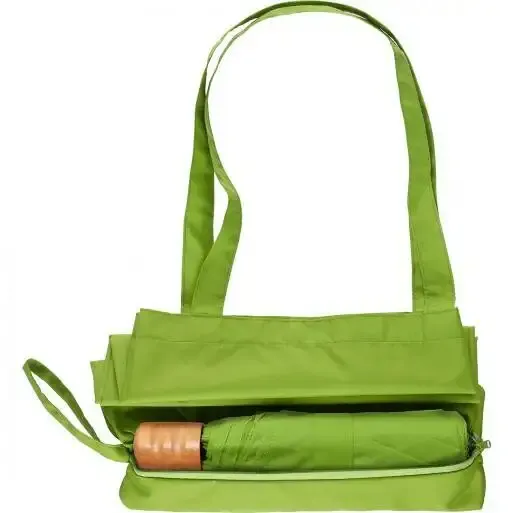 waterSAVE 2-in-1 Mini-Taschenschirm ÖkoBrella mit Shopper mit Logodruck als hochwertiges Werbegeschenk