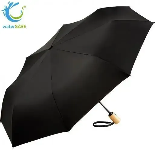waterSAVE AOC-Mini-Taschenschirm ÖkoBrella mit Druck als hochwertiger Werbeartikel mit Logo für Mitarbeiter und Kunden